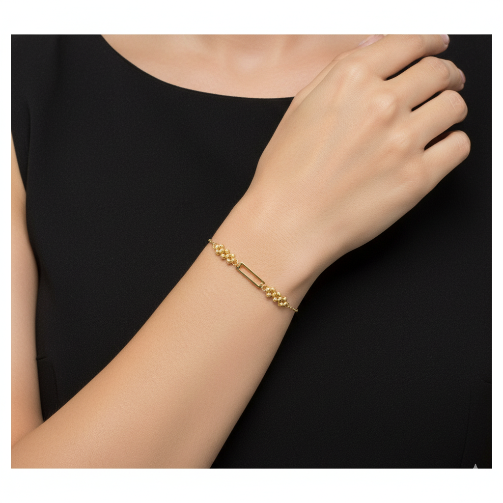 اسوارة يد ذهب مربع